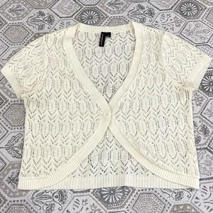 Crochet Knit Cream Cardigan by Jasonmaxwell Size Medium